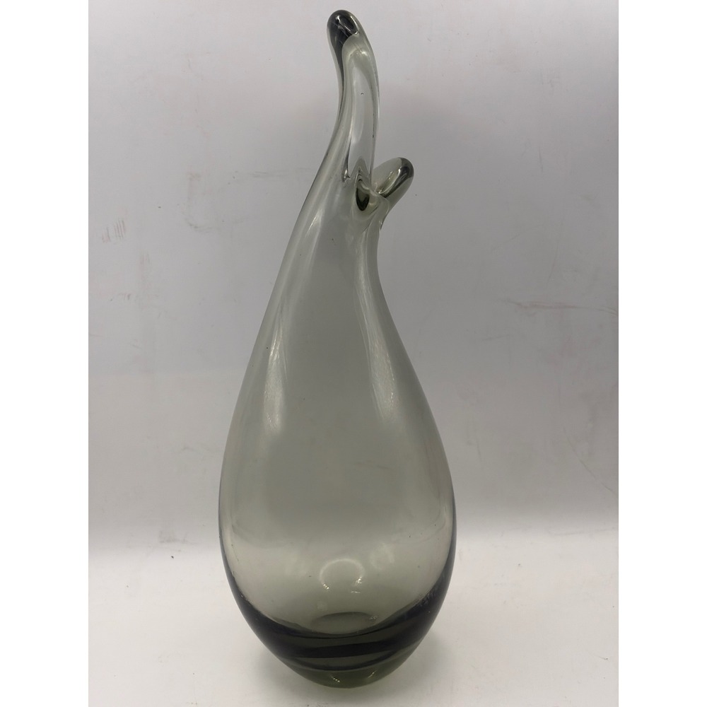 Holmegaard Otto Brauer‎ Smoke Gray Glass Gulvvase Mid Century Modern Denmark 10"